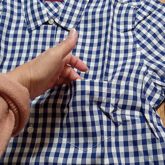 Untuckit Womens BELLEZA NEW Work Shirt 6 Top Button Up Down Blouse GINGHAM - Picture 6 of 8